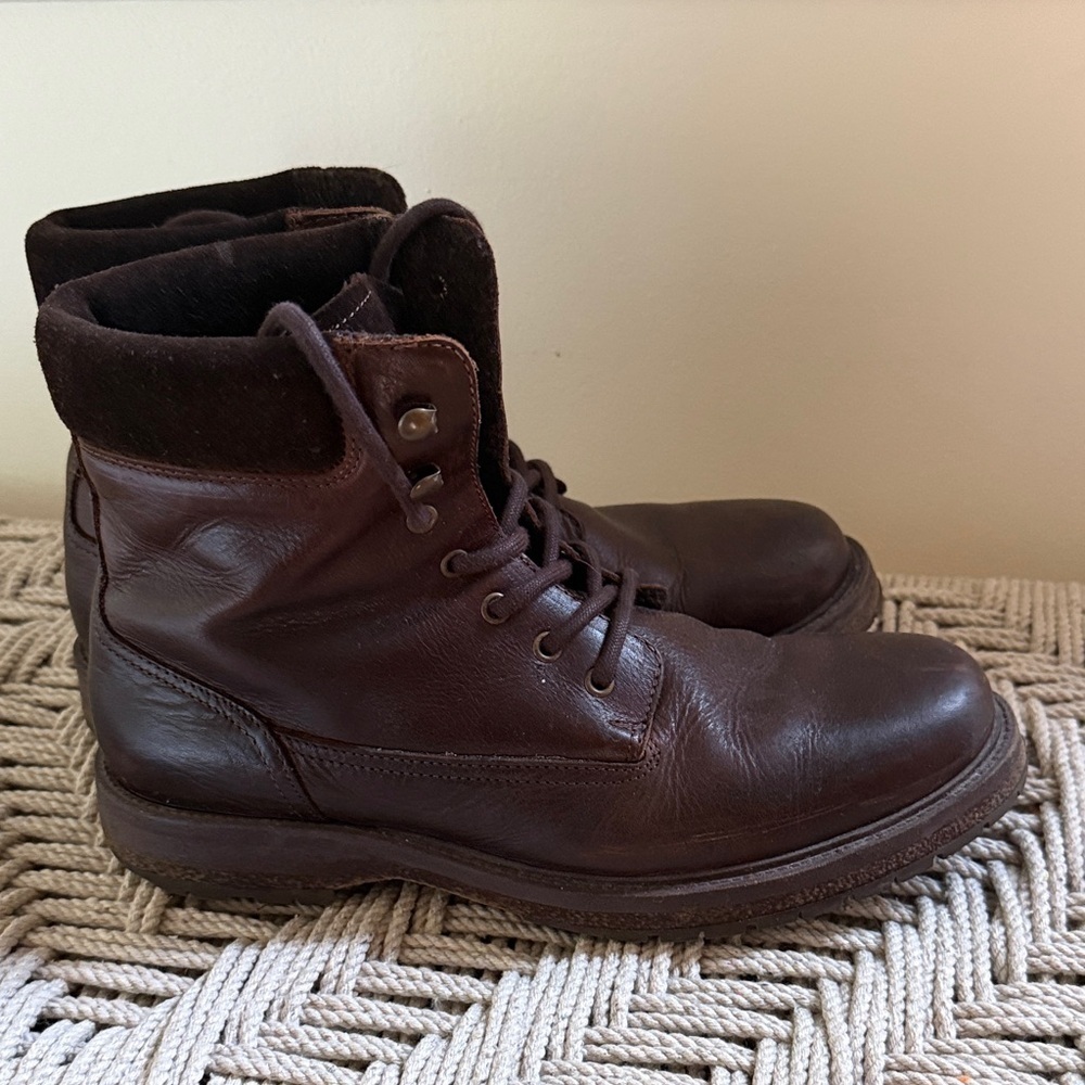 Dark Brown Leather Boots Made in Portugal Men's 8